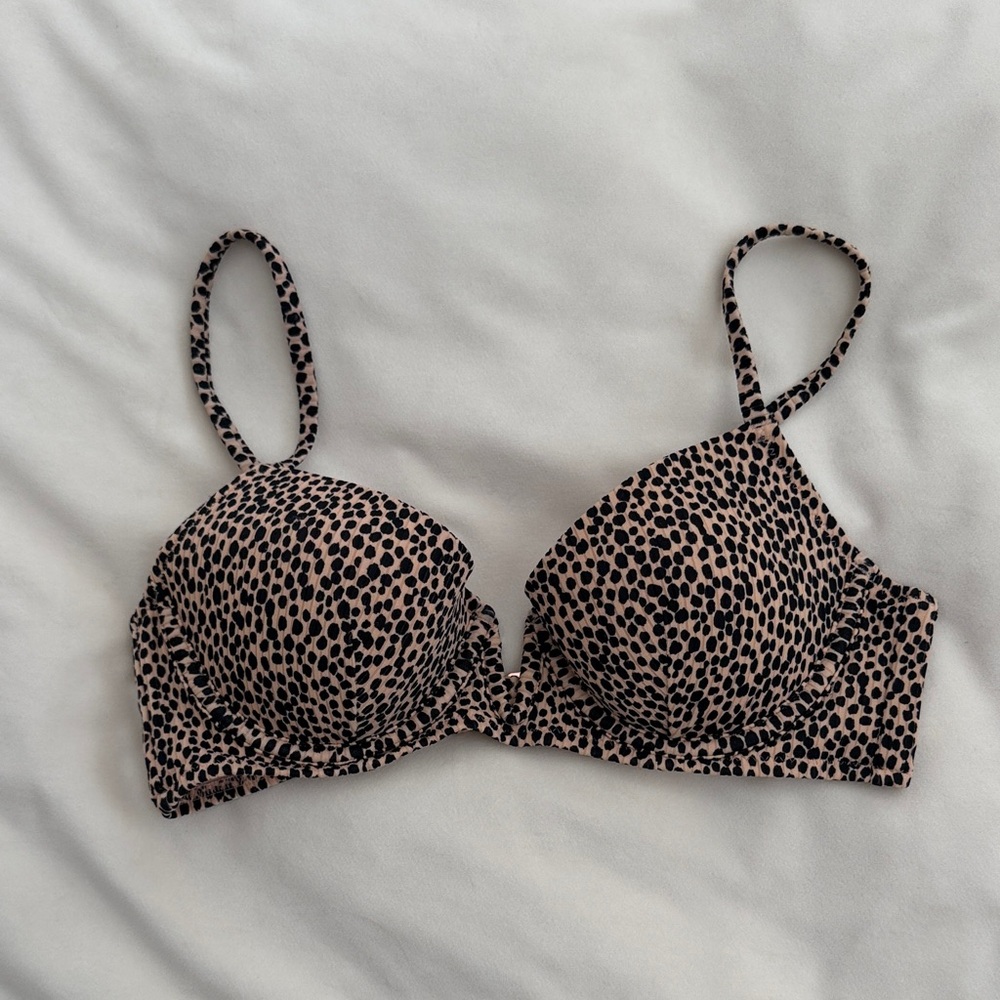 EUC Shade & Shore Leopard Print Women's Underwire Bikini Top 34B